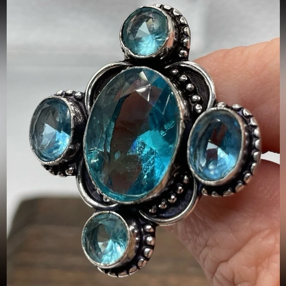 Blue Glass Ring